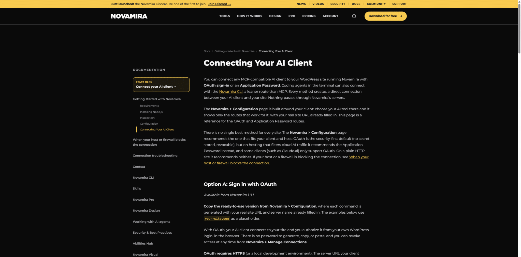 Documentación oficial: Connecting Your AI Client
